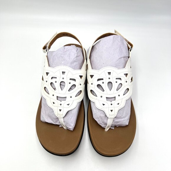 8W 8 WIDE WIDTH Rockport Womens Ridge Sling White Summer Sandals Shoes - Picture 3 of 12